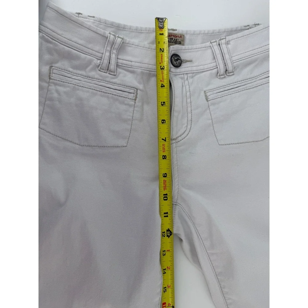 Free People Bone Ivory Flare Jeans Size 28 Boho Festival Low‎ Rise Bootcut Pants